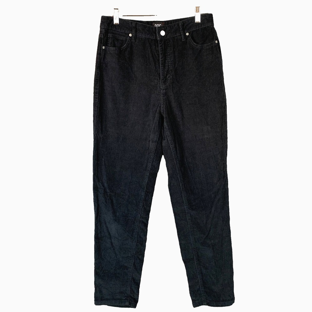 BDG Corduroy Pants Women 28 Mom High Rise Black Wide Wale‎ Urban Outfitters Goth